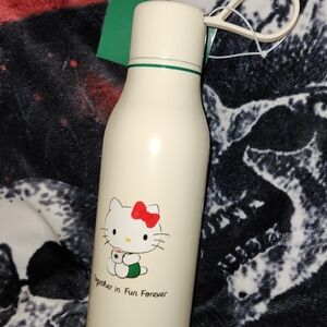Starbucks Cream and Red Hello Kitty Thermos